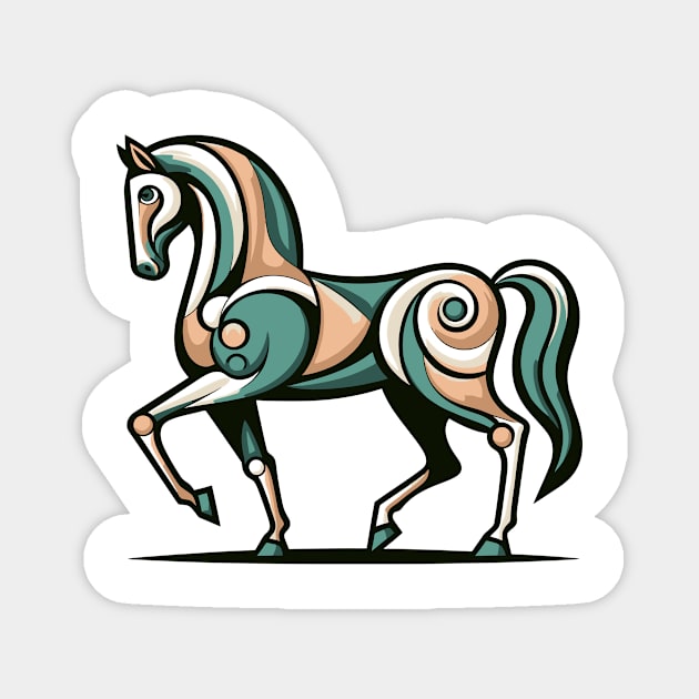 Horse illustration. Illustration of a horse in cubism style Magnet by gblackid