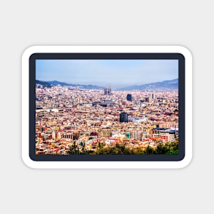 Barcelona Aerial City Scene Magnet