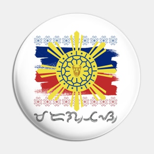 Philippine Flag/Sun / Baybayin word Maragtas (Marangal na Tagapagligtas) Pin