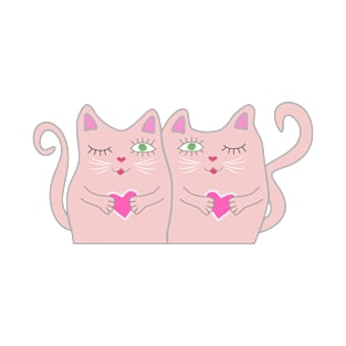 Valentine's day card with couple of cute cats T-Shirt