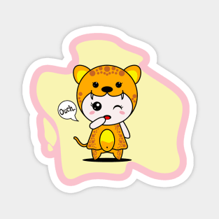 Cute Leopard Character Magnet