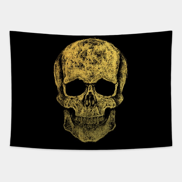 Cool skull, gold skull mask face Tapestry by Collagedream