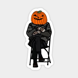 Halloween Horror Pumpkin Head wears Bernie Sanders Mittens Memes Magnet