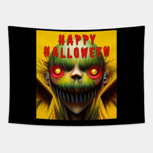 Halloween Pumpkin Monster Comic Book Art Tapestry