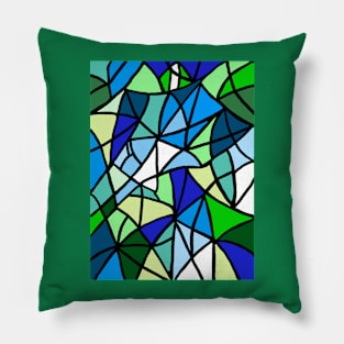 Blau grün im Buntglasstyle Pillow