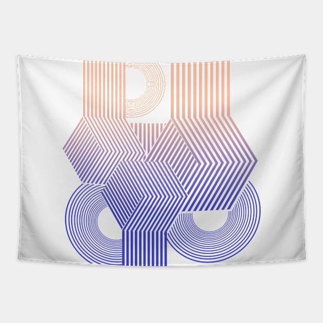 Geometric minimal stripes abstract Tapestry by carolsalazar