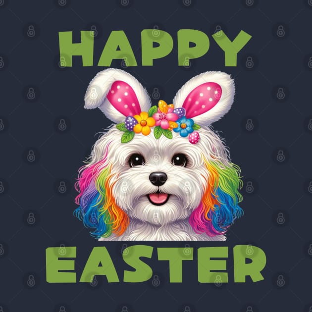 Maltipoo Easter Bunny by BukovskyART