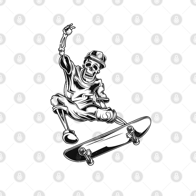 Skateboarding skeleton by Wisdom-art