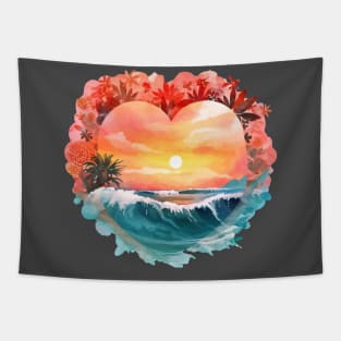 Beach Sunset Tapestry