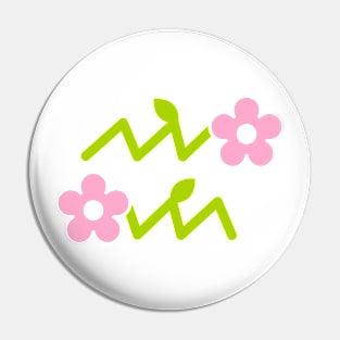 Floral Aquarius Pin