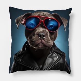 Biker Staffy Pillow