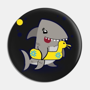 Just a Pool Party Shark Black Pin