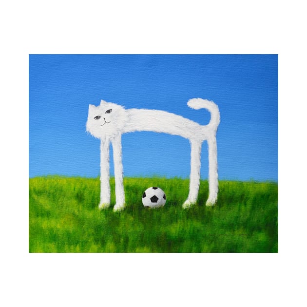 Skinny Cat Plays Soccer by Marlene's cats