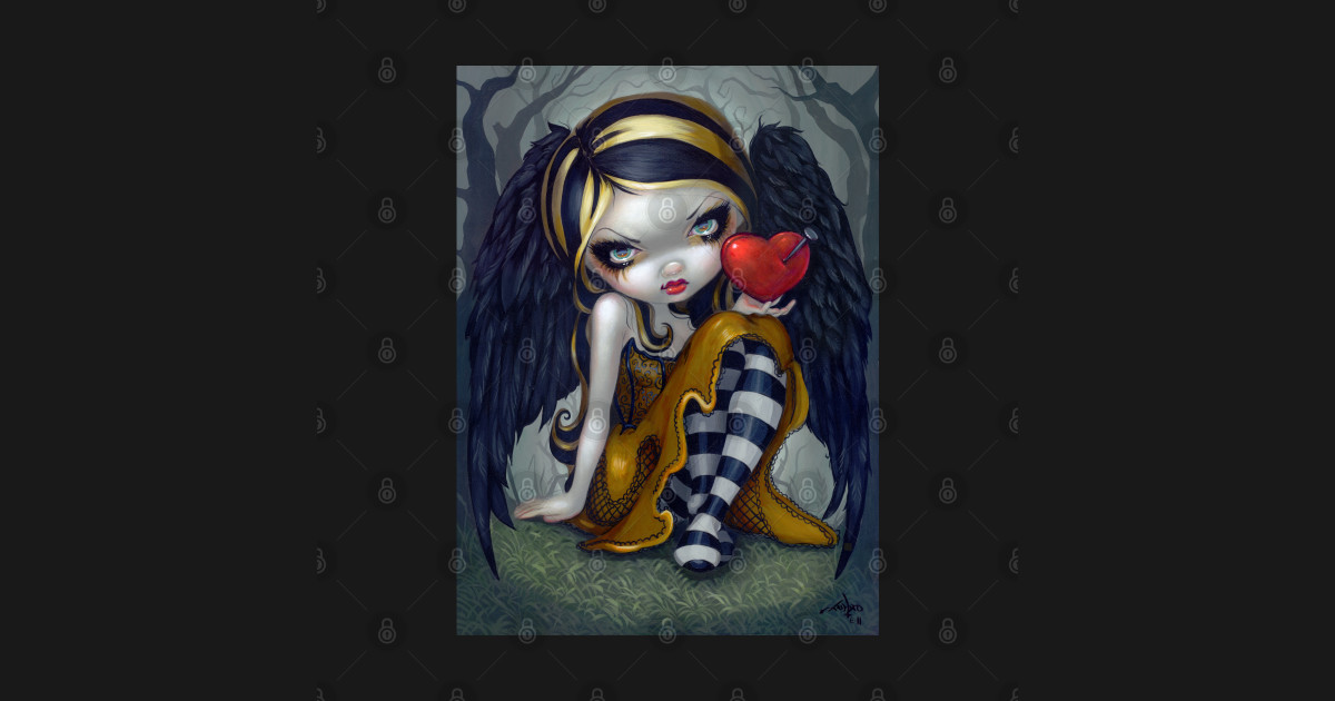 Love Hurts Goth Chibi Valentine's Day Jasmine Becket Griffith T
