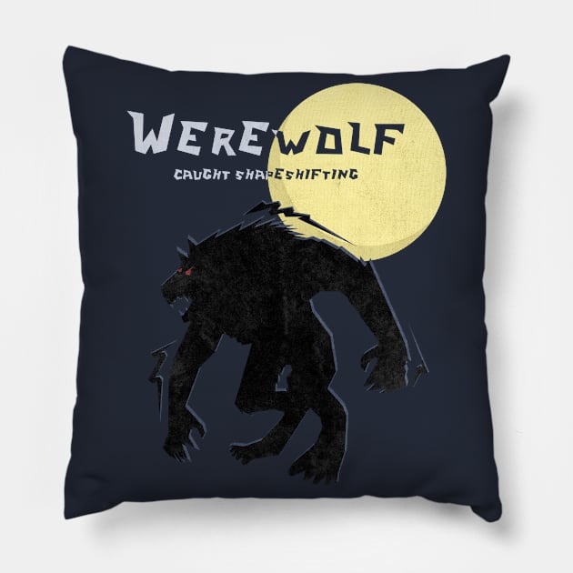 Werewolf Caught Shapeshifting Pillow by Bumblebeast