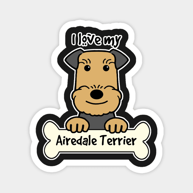 I Love My Airedale Terrier Magnet by AnitaValle