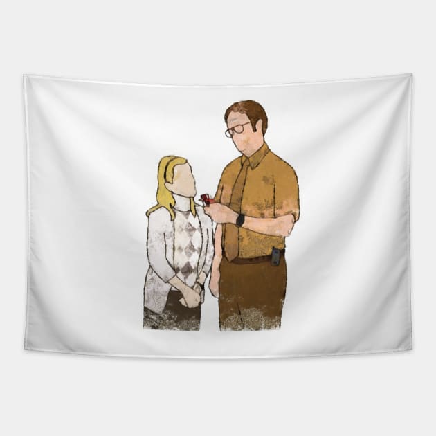 the office angela and dwight dunder mifflin Tapestry by truefriend