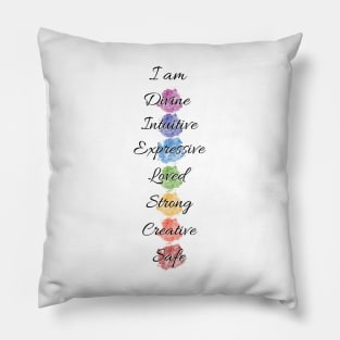 Color Chakra Energy Affirmation Pillow