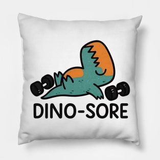 Funny Dino-Sore Gym Workout Fitness Dinosaur Shirt Pillow