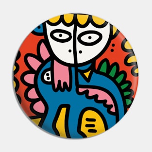 Colorful Graffiti Creature Pin