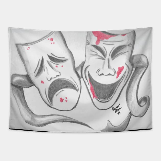 Theater Masks Tapestry by BeckyDoyon