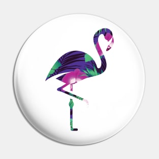 Tropical Flamingo Floral Purple Pin