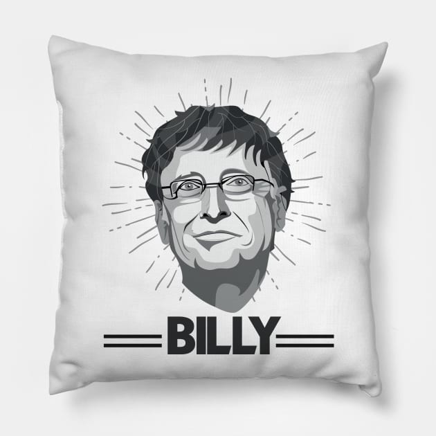 BILLY GATES Pillow by theanomalius_merch