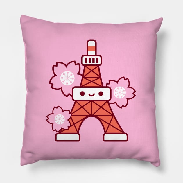 Tokyo Tower Kawaii Pillow by kudasai