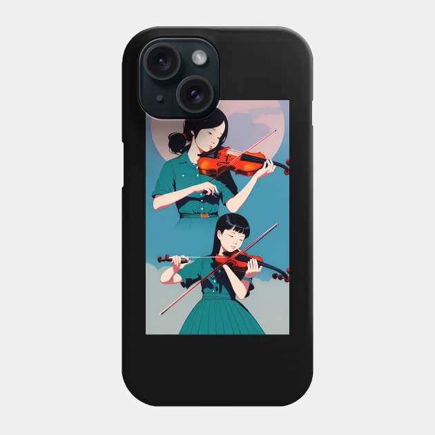 girl playing violin Phone Case by Muahh