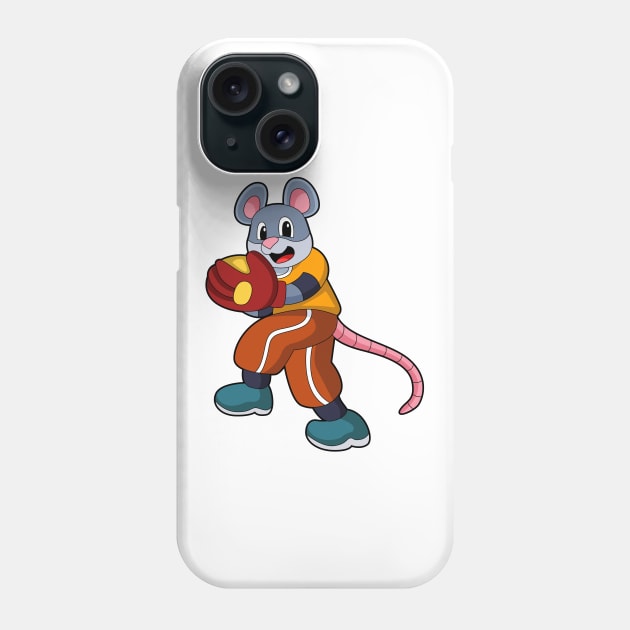 Mouse at Baseball with Baseball glove Phone Case by Markus Schnabel