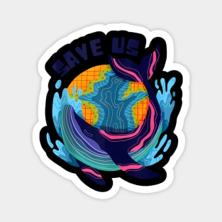 Save The Whales Save The Planet World Oceans Day Magnet