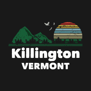 Mountain Sunset Flying Birds Outdoor Killington Vermont T-Shirt