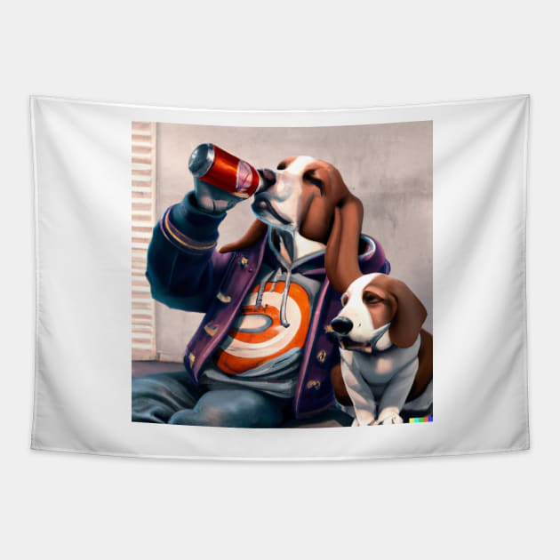 Father and son basset hounds Tapestry by GhostlierNation