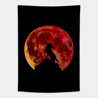 Wolf Moon (Red) Tapestry