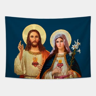 Sacred and Immaculate Heart of Jesus and Mary Tapestry