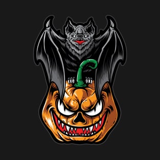 Bat and Pumpkin Halloween T-Shirt