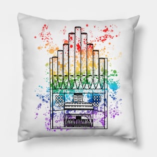 Church Organ Rainbow Colours Organist Musician Pillow