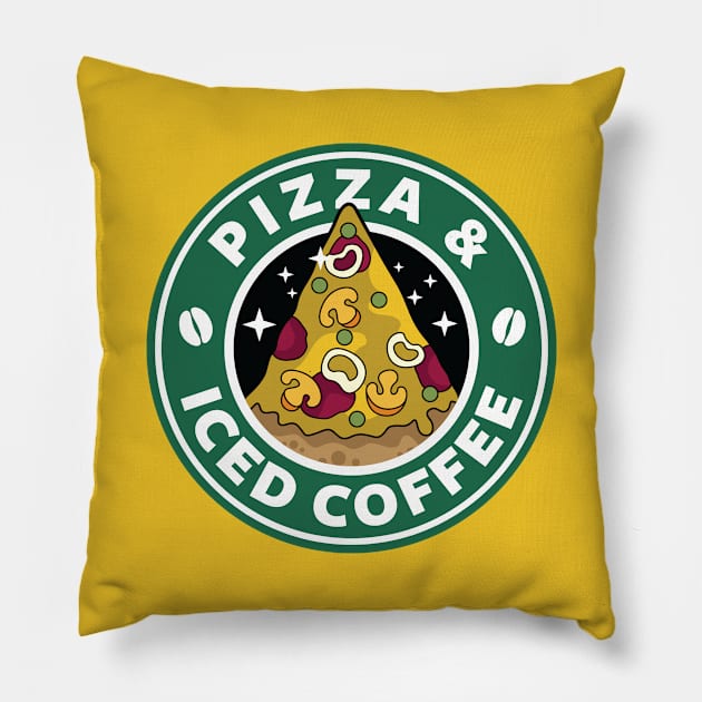 Pizza and Iced Coffee Pillow by spacedowl