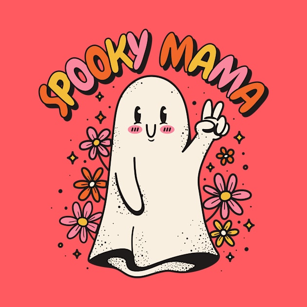 Spooky Mama // Retro Groovy Halloween Ghost by SLAG_Creative