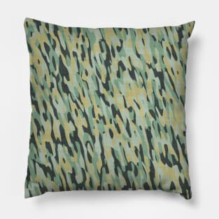 pale green and yellow camo Pillow