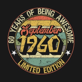 born September 1960 Vintage Gift T-Shirt