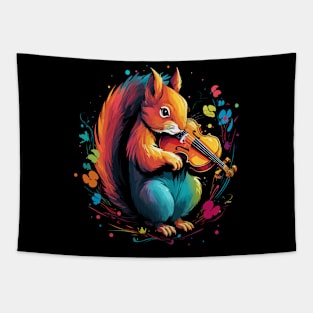 Squirrel Playing Violin Tapestry