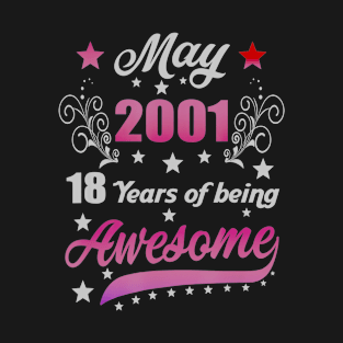 Born in May 2001 19th Birthday Gifts 19 Years Old T-Shirt