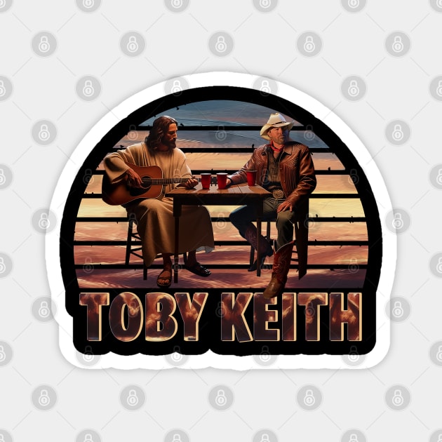 new retro toby keith and god play to the music Magnet by ILLUSTRATION FRIEND