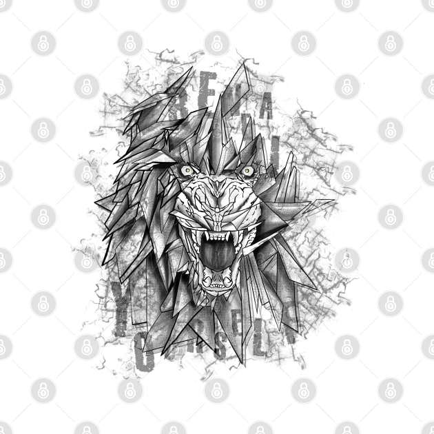 Lion Fighter Animal Reveal Gamer Fighter Art Mirror Wild Wilderness Gift by Kibo2020