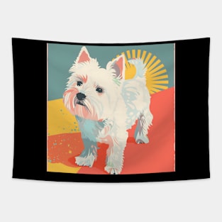 Retro West Highland White Terrier: Pastel Pup Revival Tapestry