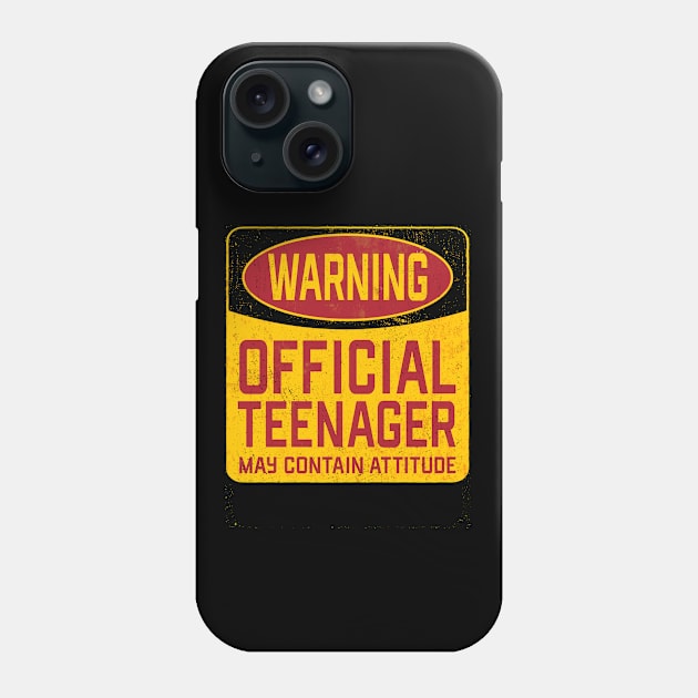 13th Birthday - Warning Official Teenager May Contain Attitude Phone Case by Kudostees