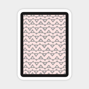 Grey Blush Pink Triangle Chevron Pattern Magnet