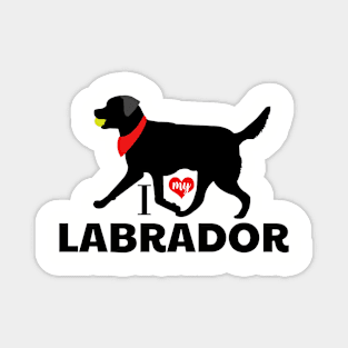 Black Lab Pattern Black Labradors in RED Magnet