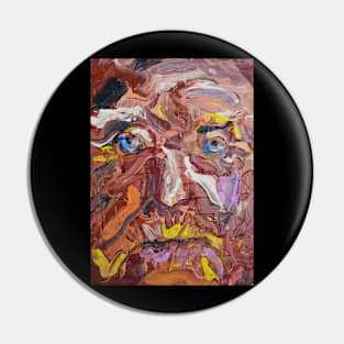 Abstract Expressionist Old Man Face 414 Pin